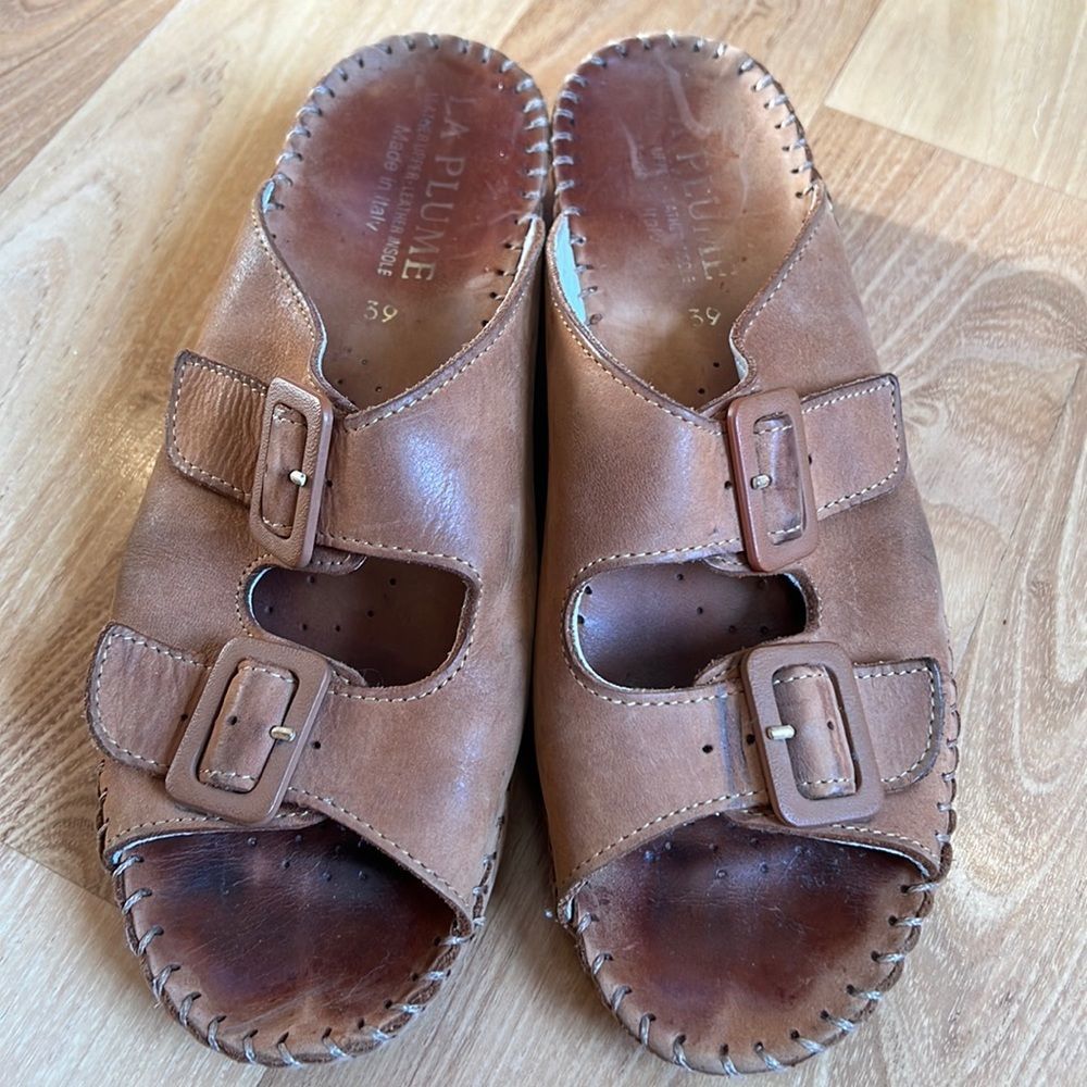 La Plume Tan Leather Sandals Women’s Size EU 39 US 8